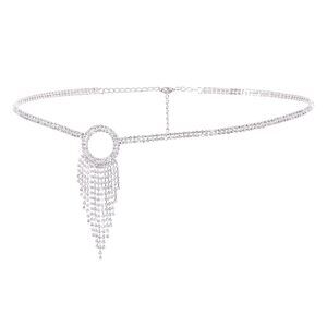 4958 Women's Rhinestone Waist Chain Sparkle Crystal Belt Metal
